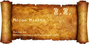 Moise Mietta névjegykártya